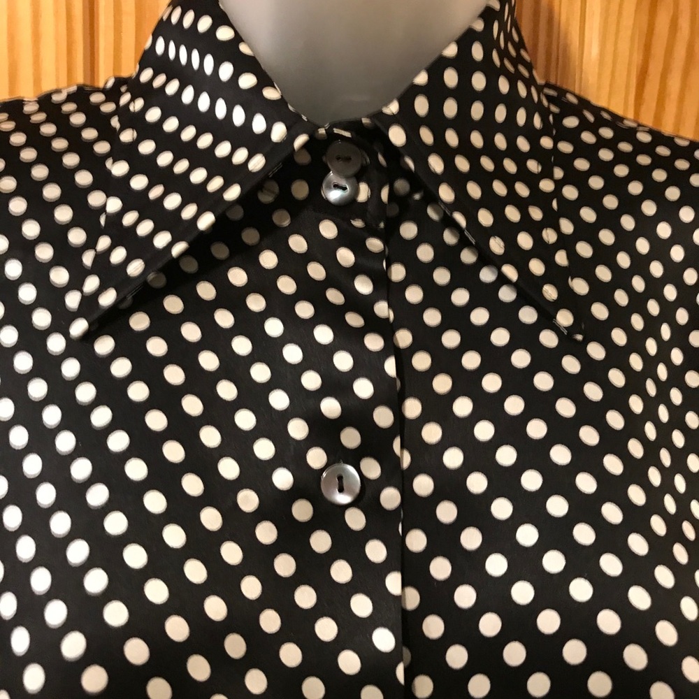 Kenneth Cole Silk Polkadot Blouse - Picture 10 of 16